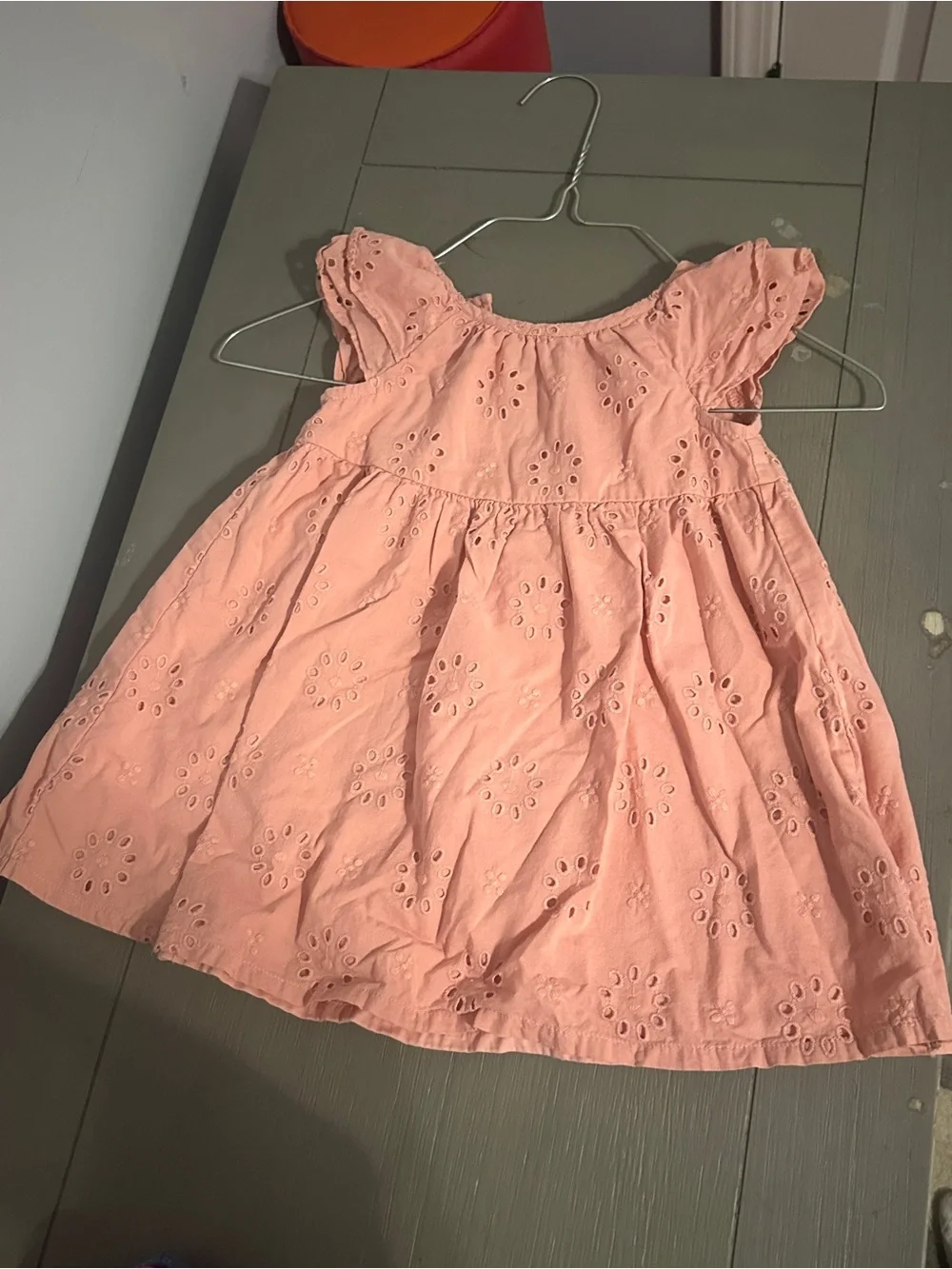 Carter's Peach Eyelet Cotton Dress